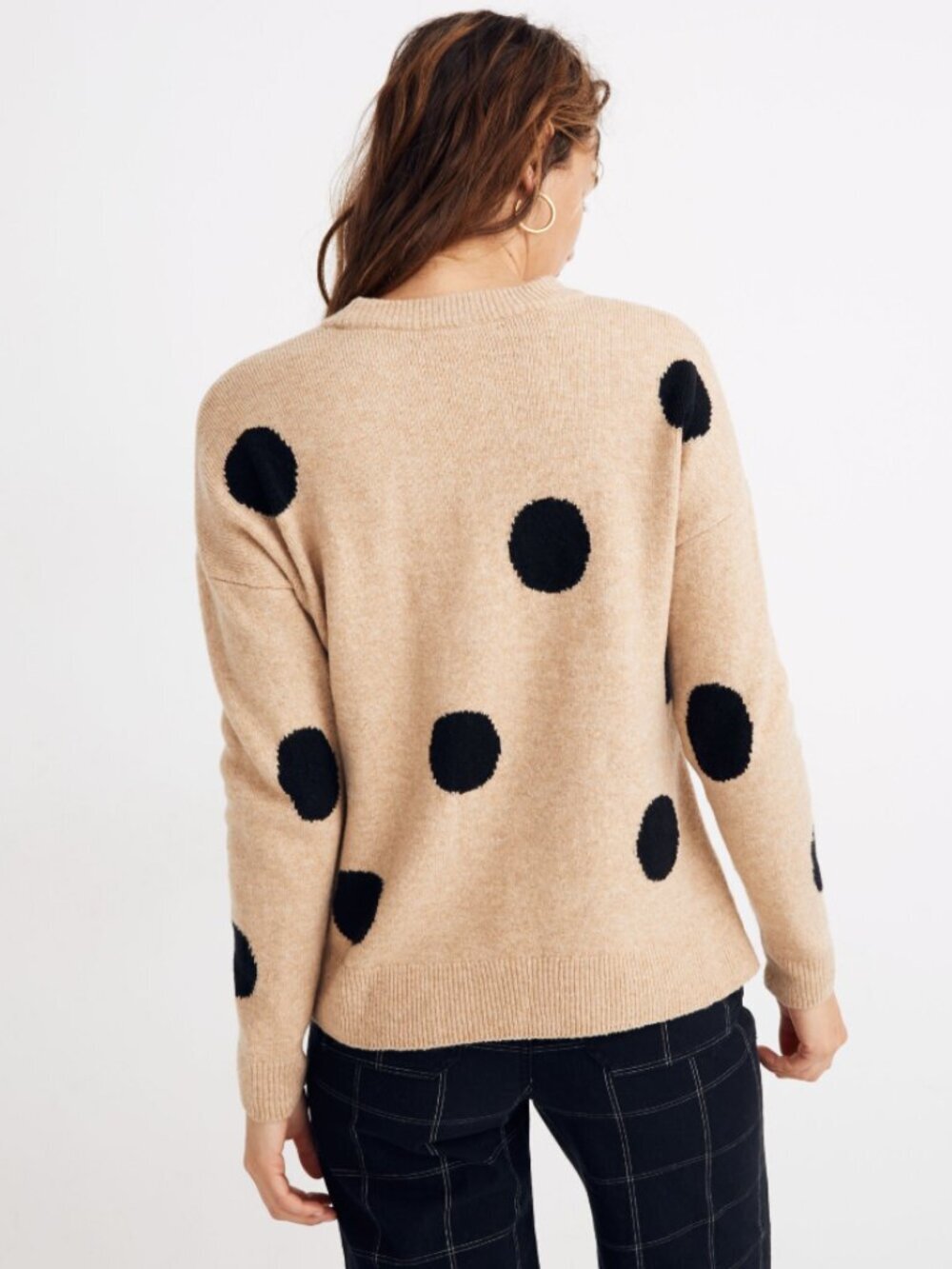 Madewell Dot Graystone Pullover Sweater in Coziest Yarn Heather Camel - Picture 2 of 11